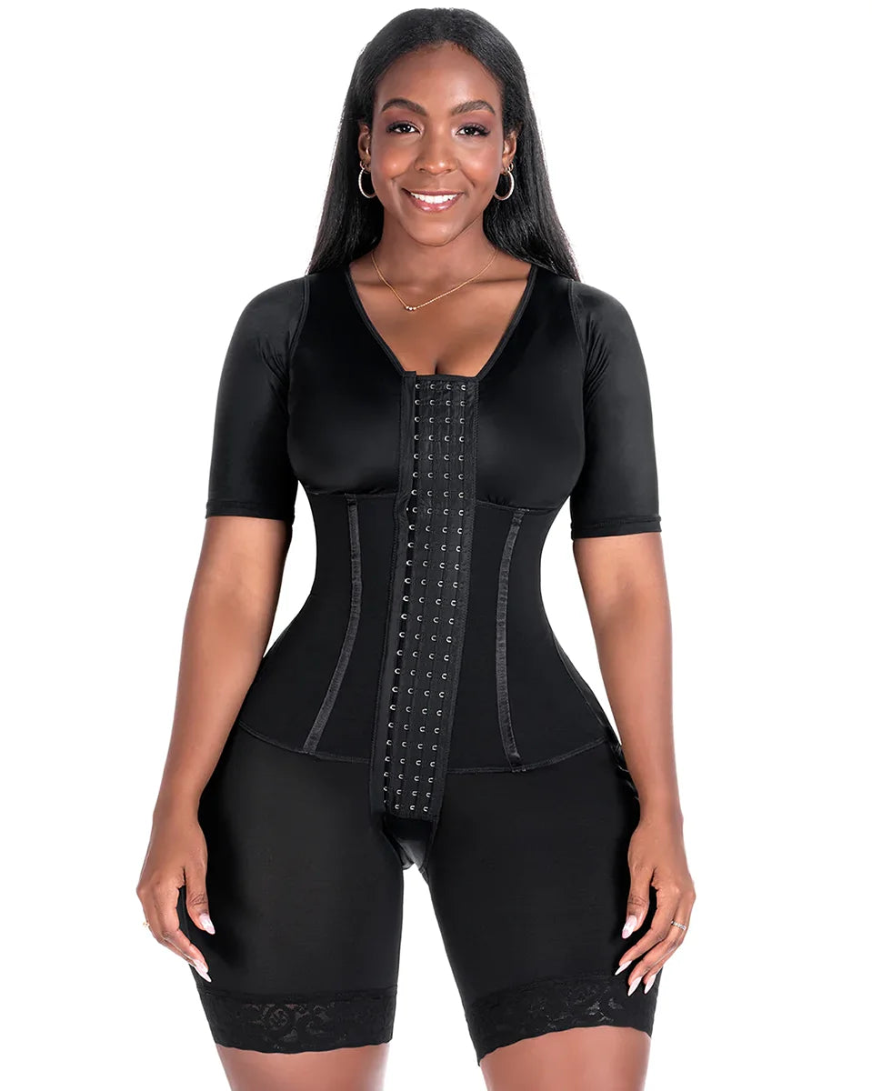 High Compression Garment Abdomen Control Double Bodysuit Waist Trainer