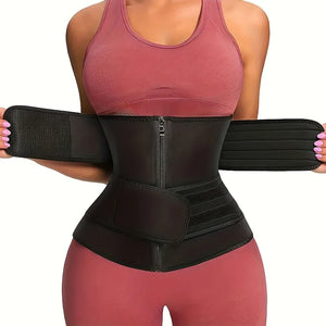 Sports women's waist trainer, slimming belt, sweat resistant, adjustable zipper