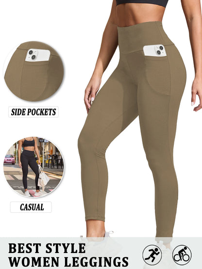 Super Soft Sports Leggings With Pockets For Women High Waisted Workout Yoga