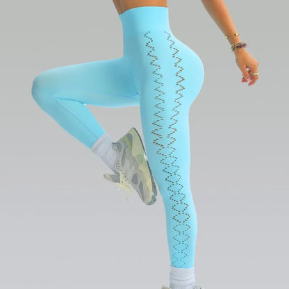 Yoga Sports Leggings Women Hollow Out Slim Leggings