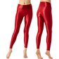 Yoga Pants Leggings Solid Color Glossy Stretchy Athletic Pants