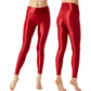 Yoga Pants Leggings Solid Color Glossy Stretchy Athletic Pants
