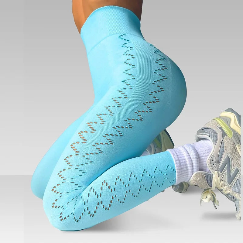 Yoga Sports Leggings Women Hollow Out Slim Leggings