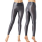 Yoga Pants Leggings Solid Color Glossy Stretchy Athletic Pants