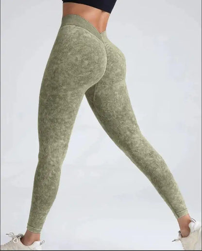 Sports Seamless Leggings Women V-back Waist Tights