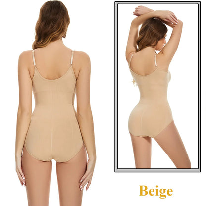 Naisstoo Shapewear bodysuit tummy control hooks crotch