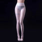 Glossy thin satin silk women high waist tights leggings