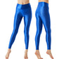 Yoga Pants Leggings Solid Color Glossy Stretchy Athletic Pants