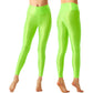 Yoga Pants Leggings Solid Color Glossy Stretchy Athletic Pants