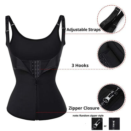 Waist Trainer Tank Top For Women Zipper Body Shaper Tummy