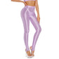 Sexy Glossy Leggings For Women Transparent High Waist