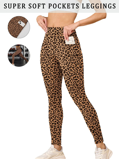Super Soft Sports Leggings With Pockets For Women High Waisted