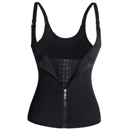 Waist Trainer Tank Top For Women Zipper Body Shaper Tummy Control